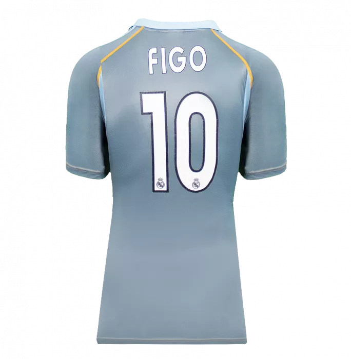 Luis Figo Front Signed Real Madrid 2003-04 Third Shirt In Hero Frame: Option 1