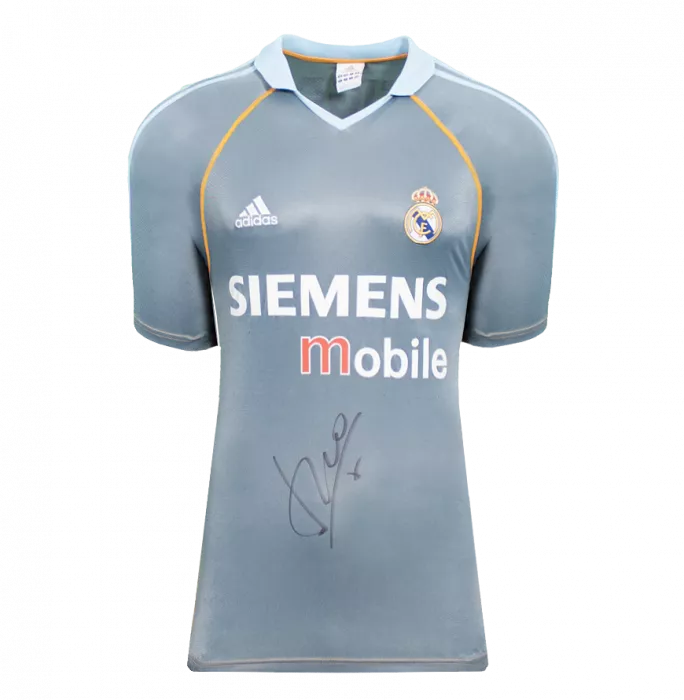 Luis Figo Front Signed Real Madrid 2003-04 Third Shirt In Deluxe Packaging