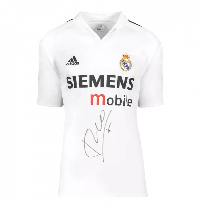Luis Figo Front Signed Real Madrid 2004-05 Home Shirt In Classic Frame