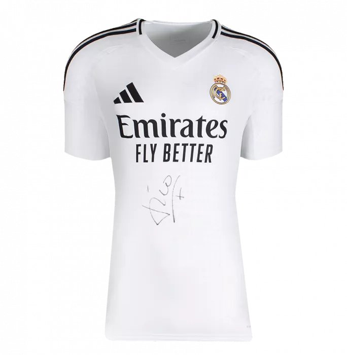 Luis Figo Front Signed Real Madrid 2024-25 Home Shirt In Deluxe Packaging