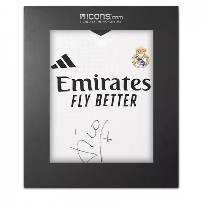 Luis Figo Front Signed Real Madrid 2024-25 Home Shirt In Deluxe Packaging