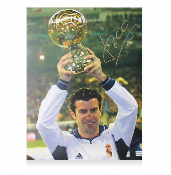 Luis Figo Official Ballon D'Or™ Signed Real Madrid Photo: 2000 Ballon D'Or Winner