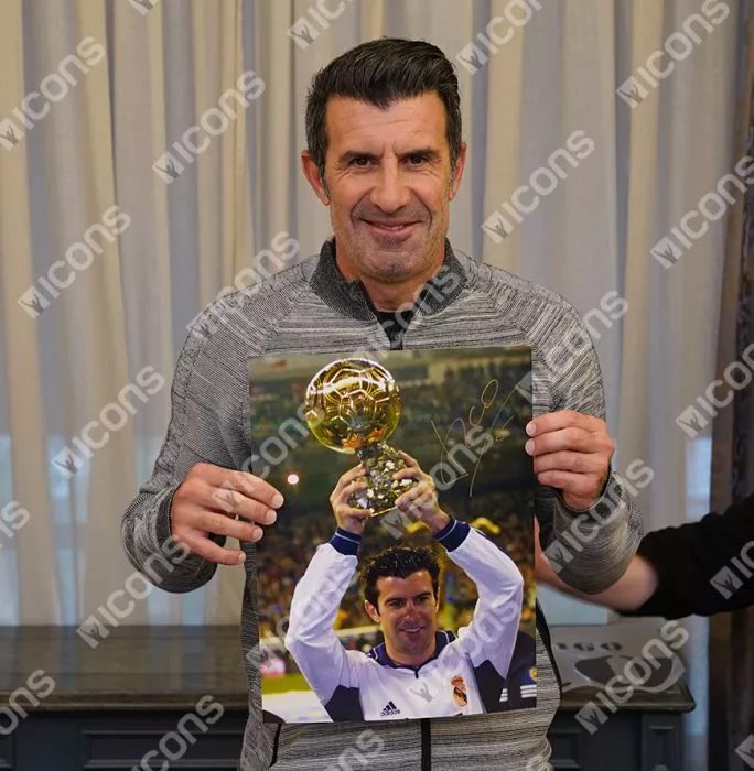 Luis Figo Official Ballon D'Or™ Signed Real Madrid Photo: 2000 Ballon D'Or Winner