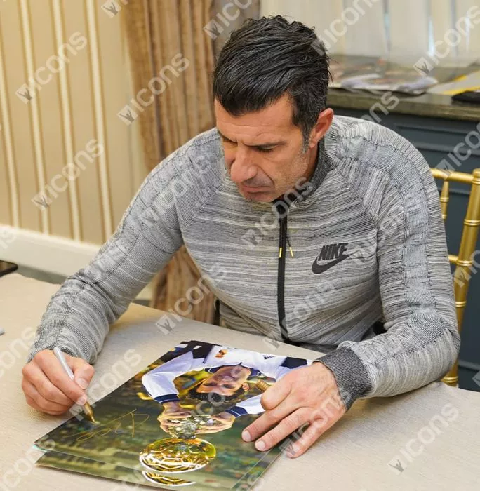 Luis Figo Official Ballon D'Or™ Signed Real Madrid Photo: 2000 Ballon D'Or Winner