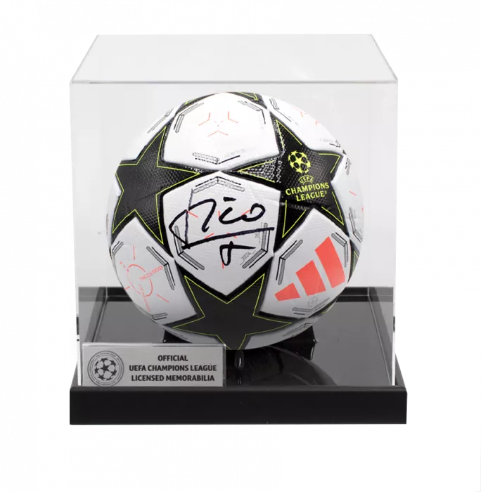 Luis Figo Official UEFA Champions League Signed Football In Acrylic Case