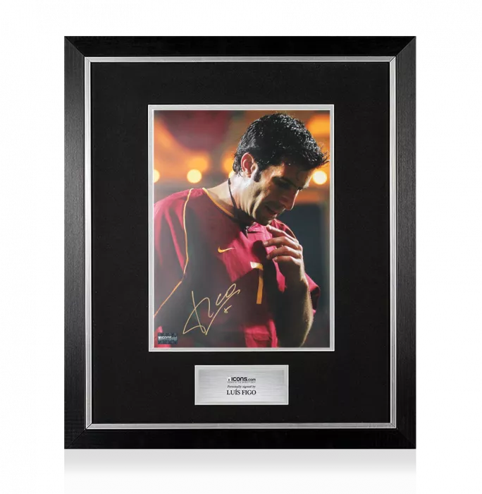 Luis Figo Signed Portugal Photo In Premium Photo Frame: Seleção Legend