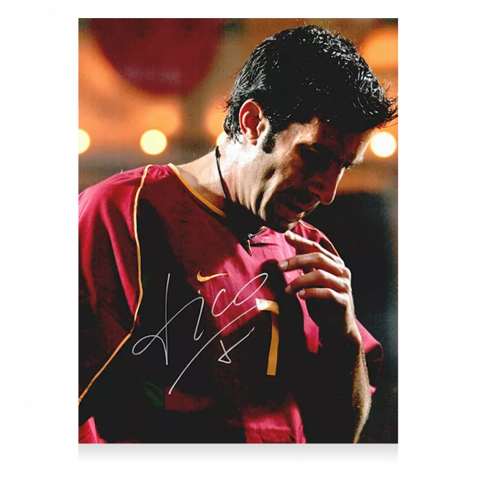 Luis Figo Signed Portugal Photo: Seleção Legend