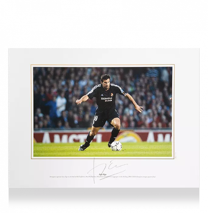 Luis Figo Signed Real Madrid CF Photo: Los Blancos Icon