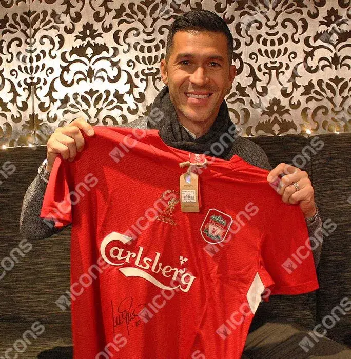Luis Garcia Front Signed Liverpool 2004-05 Home Shirt In Hero Frame: Option 1