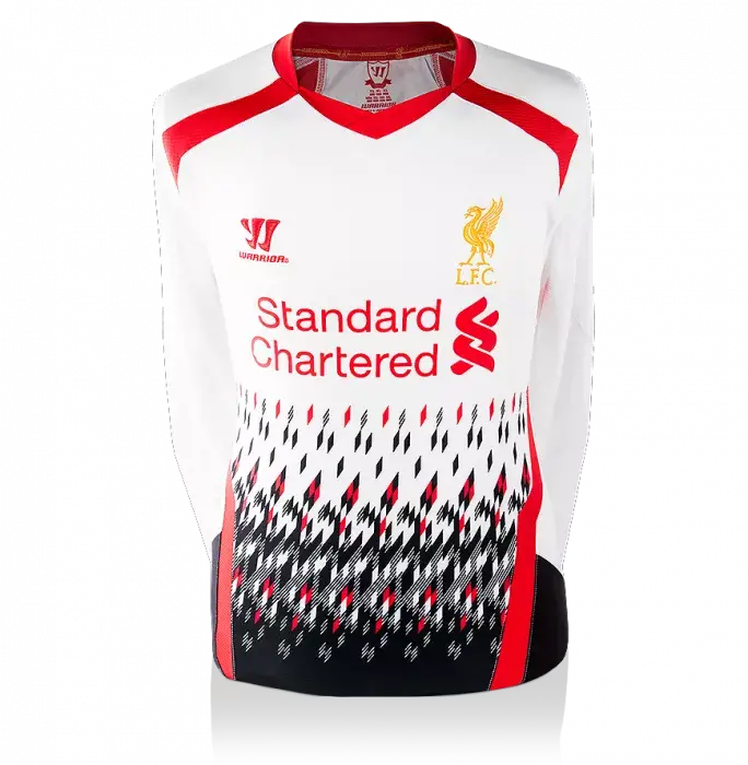 Luis Suarez Back Signed Liverpool 2013-14 Away Shirt With Long Sleeves