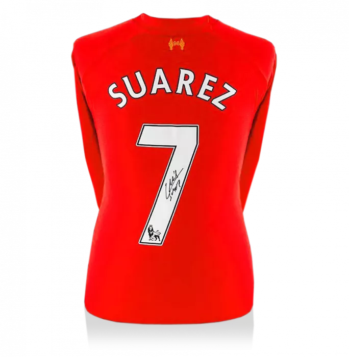 Luis Suarez Back Signed Liverpool 2013-14 Home Shirt