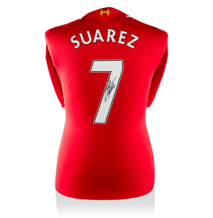 Luis Suarez Back Signed Liverpool 2014-15 Home Shirt