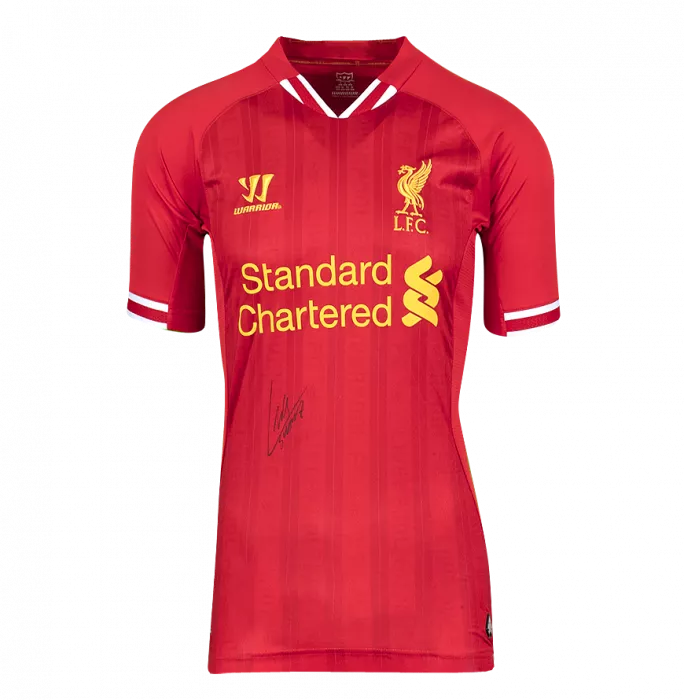 Luis Suarez Front Signed Liverpool 2013-14 Home Shirt