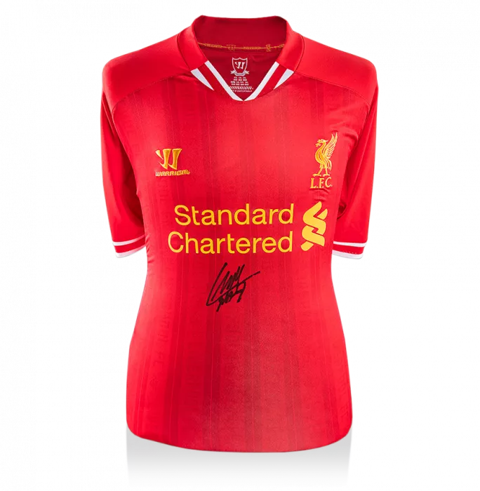 Luis Suarez Front Signed Liverpool 2013-14 Home Shirt