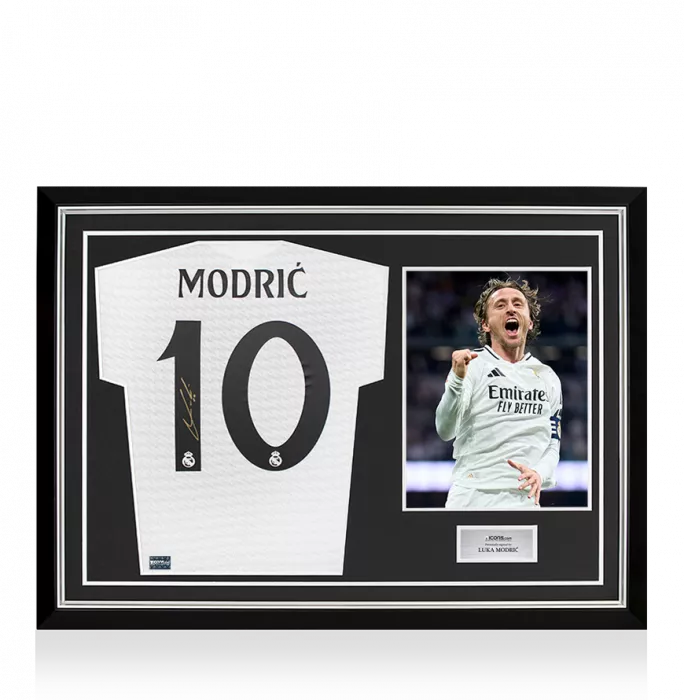 Luka Modric Back Signed Authentic Real Madrid 2024-25 Home Shirt In Hero Frame: Option 1