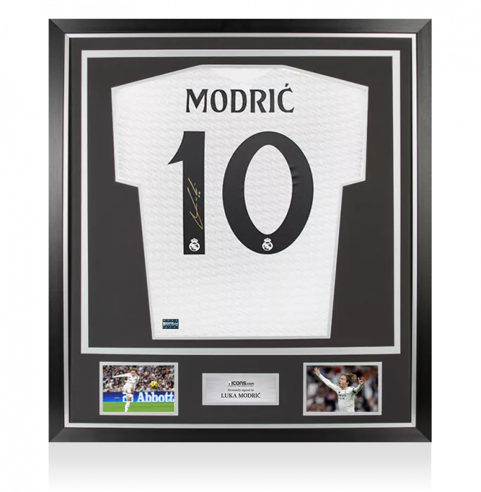 Luka Modric Back Signed Authentic Real Madrid 2024-25 Home Shirt In Classic Frame