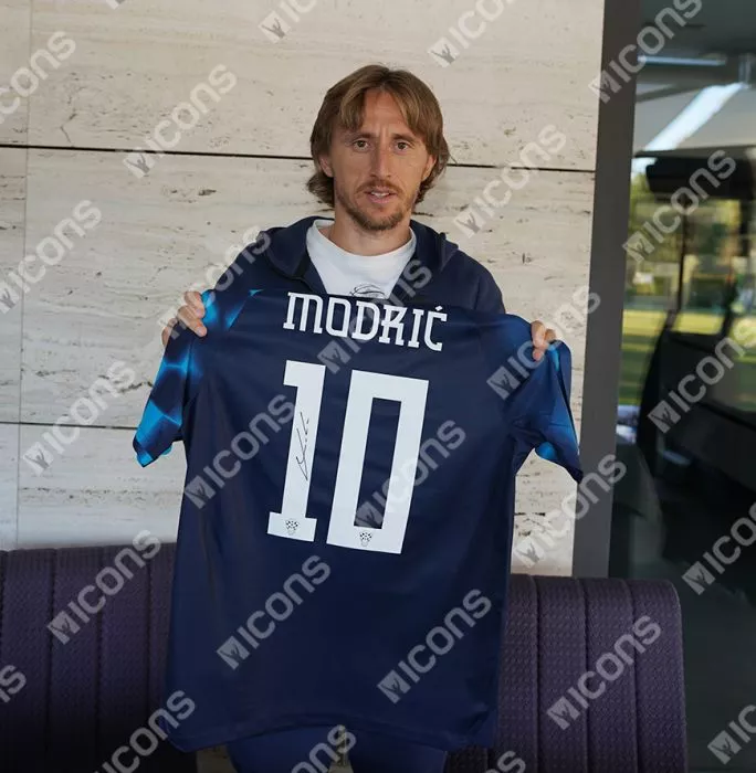 Luka Modric Back Signed Croatia 2022-23 Away Shirt