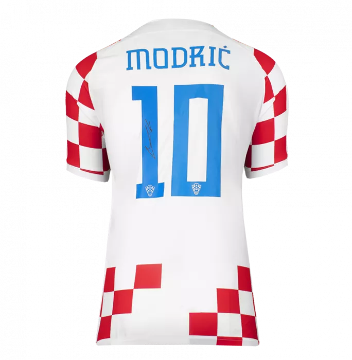 Luka Modric Back Signed Croatia 2022-23 Home Shirt In Classic Frame