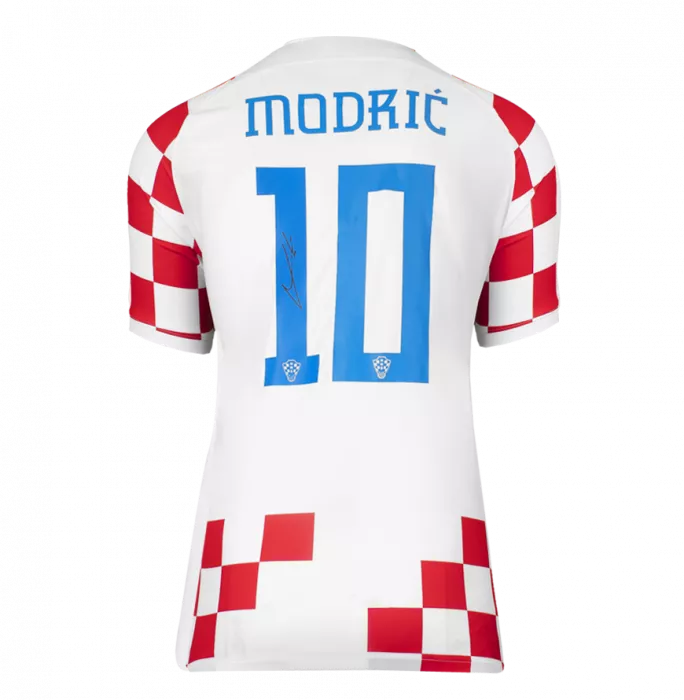 Luka Modric Back Signed Croatia 2022-23 Home Shirt In Classic Frame