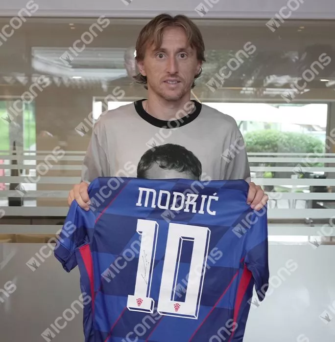 Luka Modric Back Signed Croatia 2024 Away Shirt In Deluxe Packaging