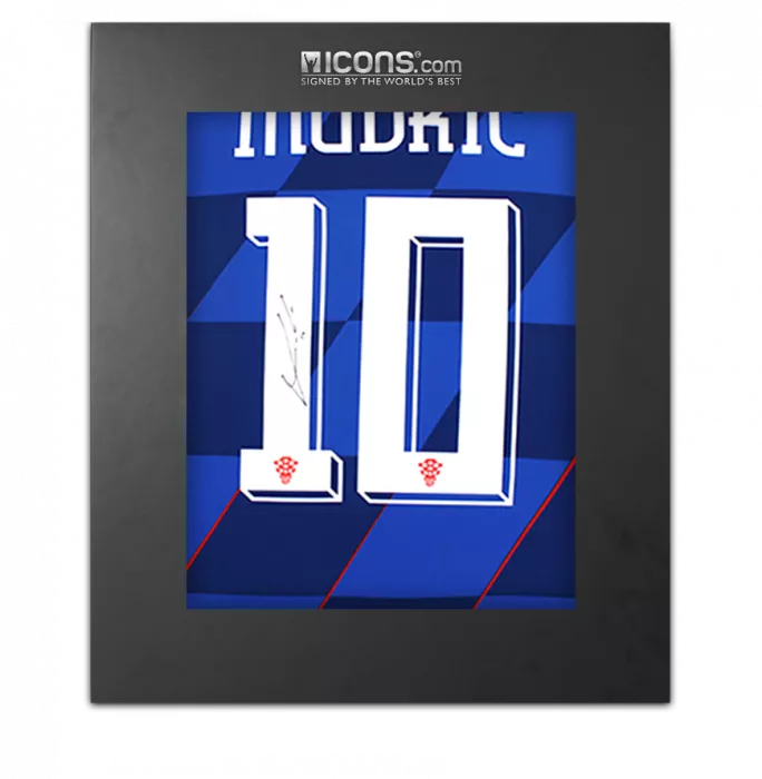 Luka Modric Back Signed Croatia 2024 Away Shirt In Deluxe Packaging