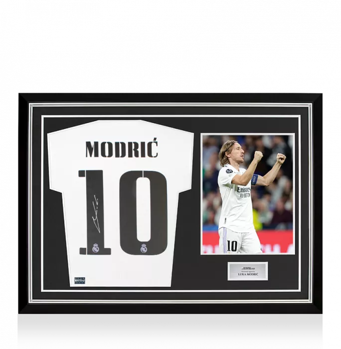 Luka Modric Back Signed Real Madrid 2022-23 Home Shirt In Hero Frame: Option 1
