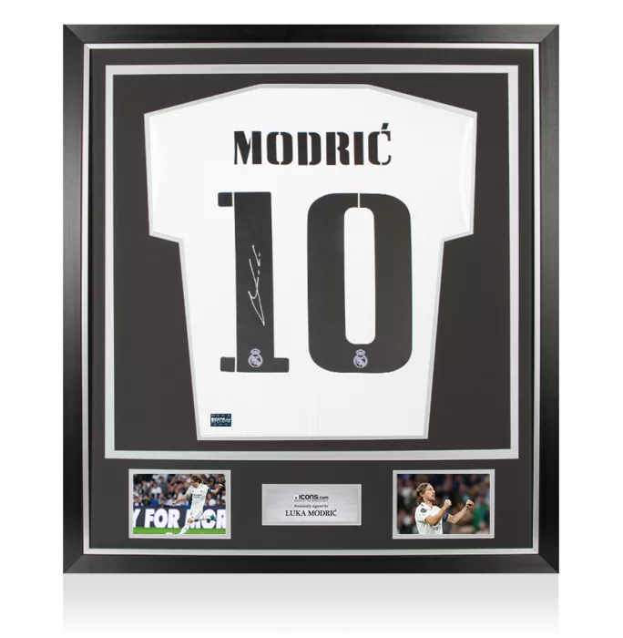 Luka Modric Back Signed Real Madrid 2022-23 Home Shirt In Classic Frame