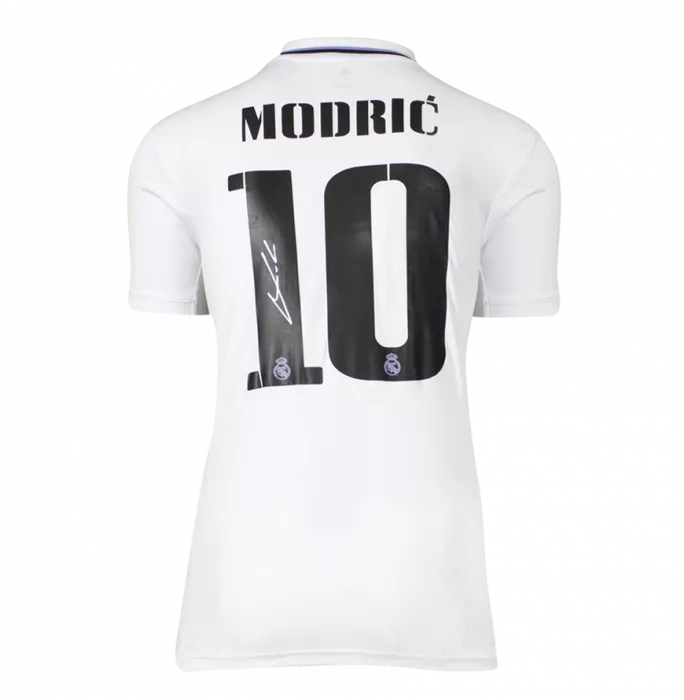 Luka Modric Back Signed Real Madrid 2022-23 Home Shirt In Hero Frame: Option 1