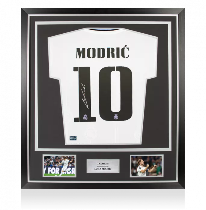Luka Modric Back Signed Real Madrid 2022-23 Home Shirt In Classic Frame
