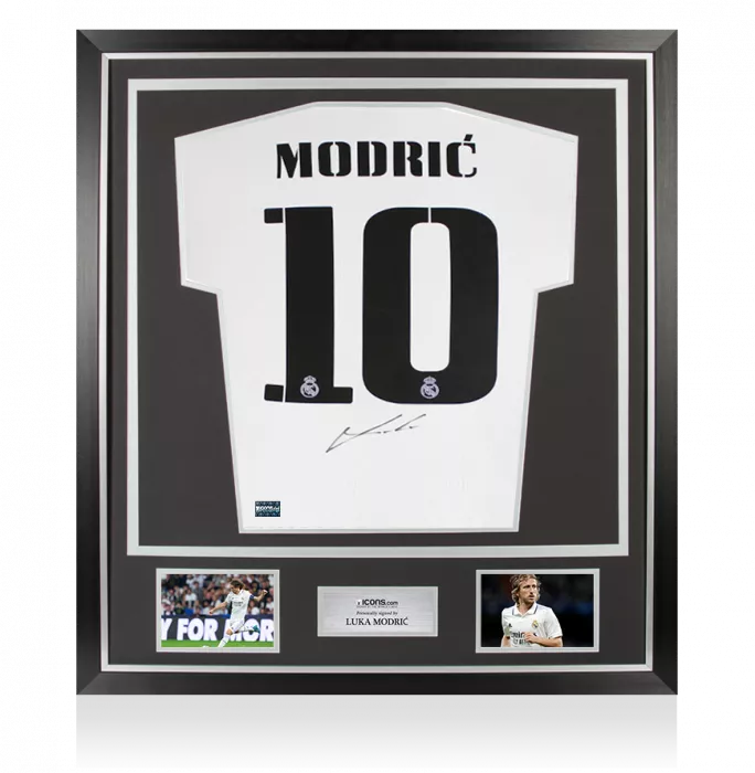 Luka Modric Back Signed Real Madrid 2022-23 Home Shirt In Classic Frame