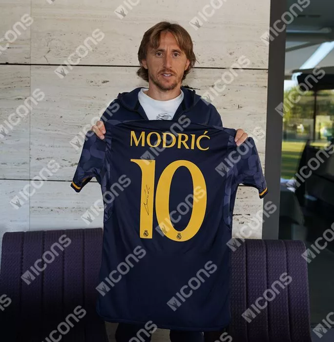 Luka Modric Back Signed Real Madrid 2023-24 Away Shirt
