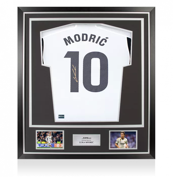 Luka Modric Back Signed Real Madrid 2023-24 Home Shirt In Classic Frame