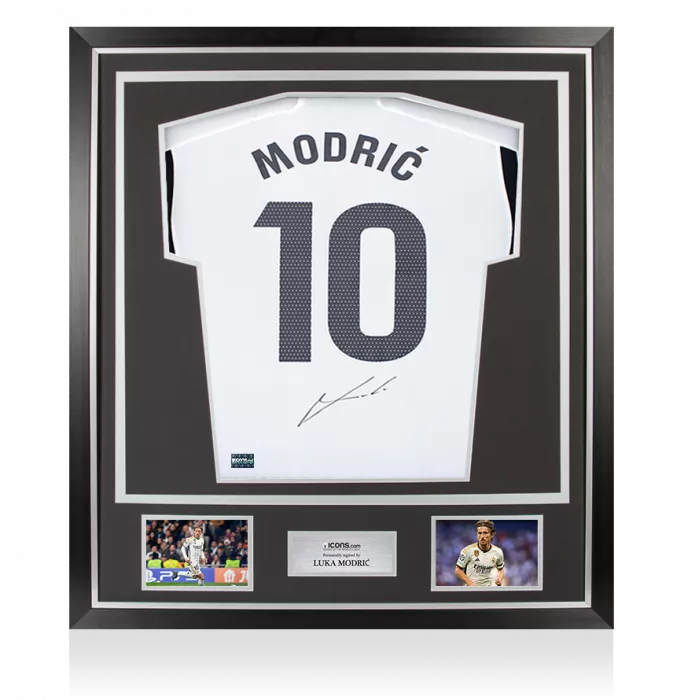 Luka Modric Back Signed Real Madrid 2023-24 Home Shirt In Classic Frame