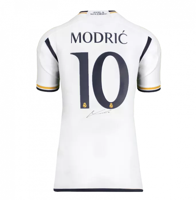 Luka Modric Back Signed Real Madrid 2023-24 Home Shirt In Hero Frame: Option 1