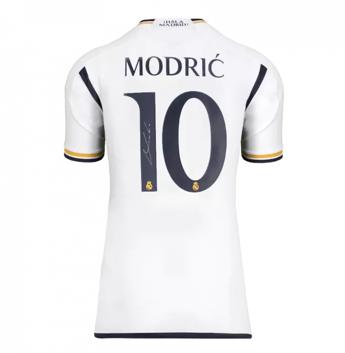 Luka Modric Back Signed Real Madrid 2023-24 Home Shirt In Hero Frame: Option 1