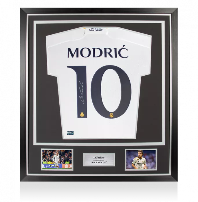 Luka Modric Back Signed Real Madrid 2023-24 Home Shirt In Classic Frame