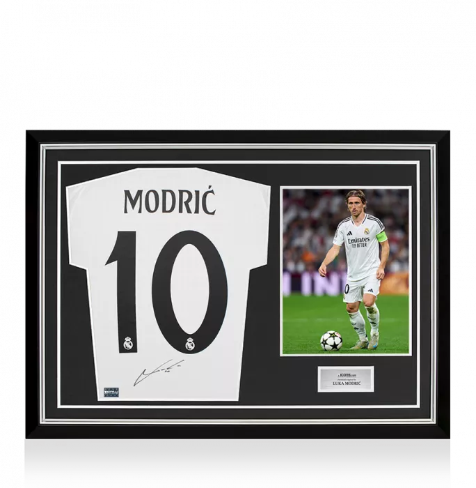 Luka Modric Back Signed Real Madrid 2024-25 Home Shirt In Hero Frame: Option 1