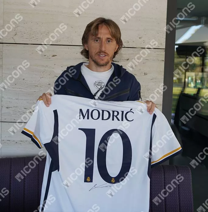 Luka Modric Back Signed Real Madrid CF 2023-24 Home Shirt In Classic Frame