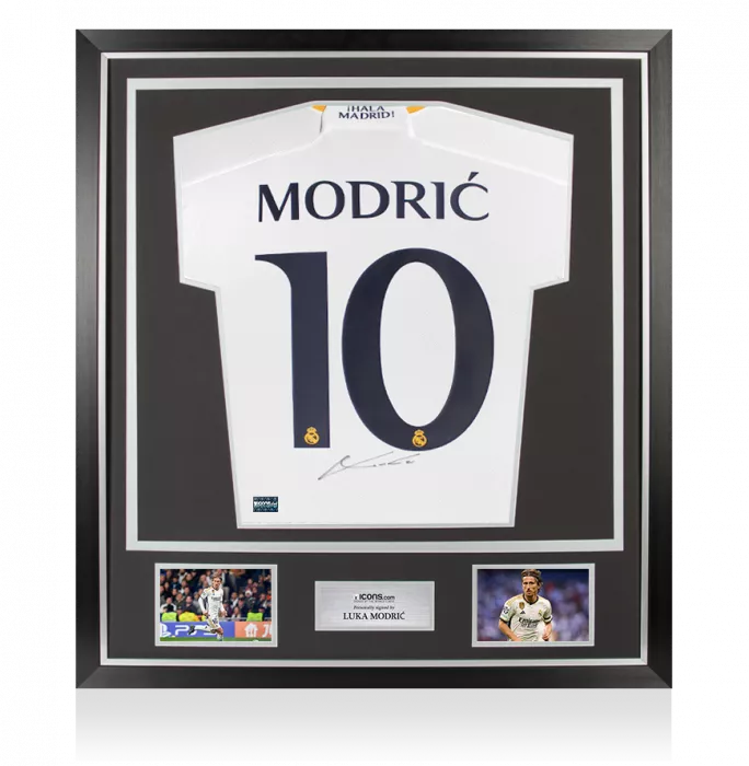 Luka Modric Back Signed Real Madrid CF 2023-24 Home Shirt In Classic Frame