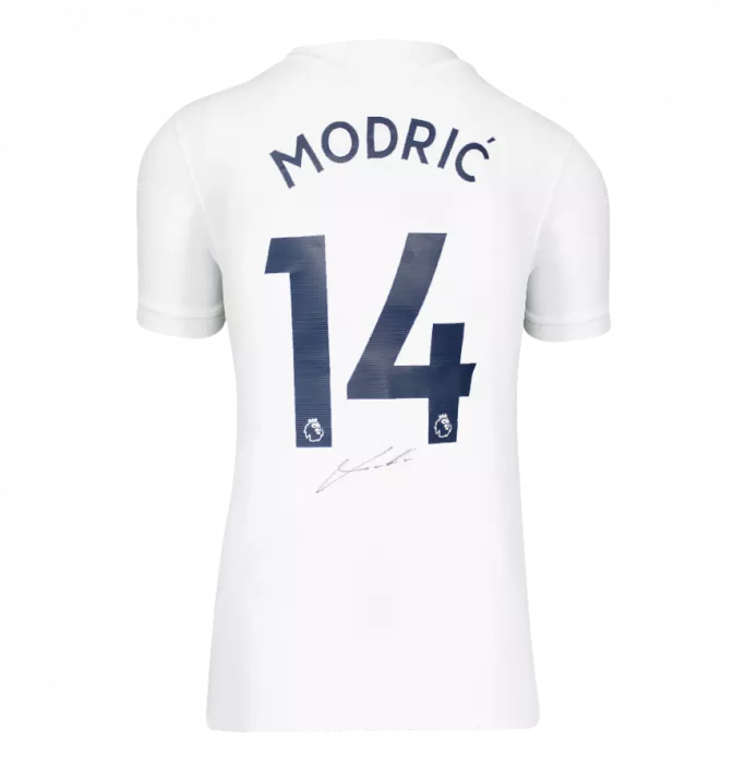 Luka Modric Back Signed Tottenham Hotspur 2021-22 Home Shirt In Hero Frame: Option 1