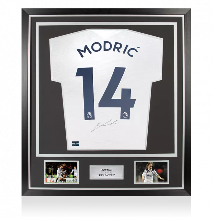 Luka Modric Back Signed Tottenham Hotspur 2021-22 Home Shirt In Classic Frame