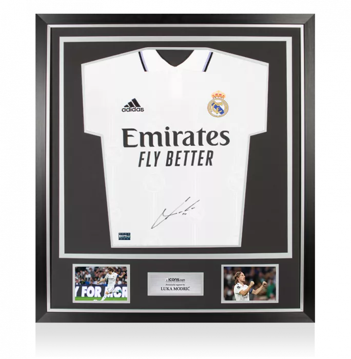 Luka Modric Front Signed Real Madrid 2022-23 Home Shirt In Classic Frame