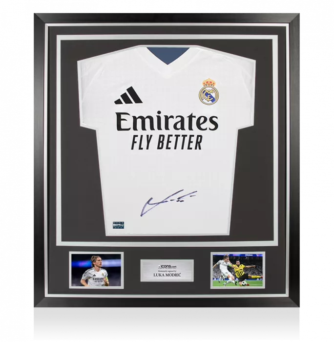 Luka Modric Front Signed Real Madrid 2024-25 Home Shirt In Classic Frame