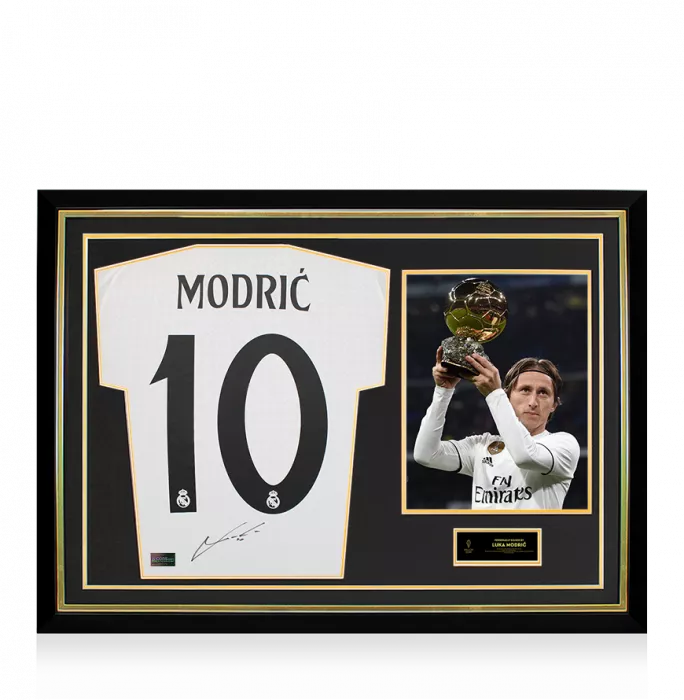 Luka Modric Official Ballon D'Or™ Back Signed And Hero Framed Real Madrid 2024-25 Home Shirt