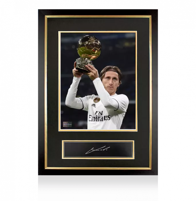 Luka Modric Official Ballon d'Or™ Signed Plaque and Photo Frame: 2018 Winner