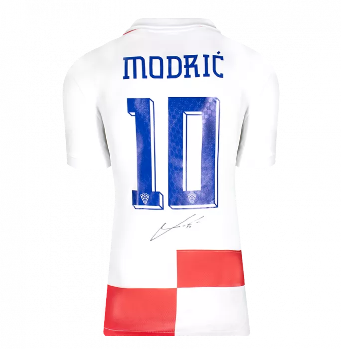 Luka Modric Official FIFA World Cup™ Back Signed And Framed Croatia 2024 Home Shirt