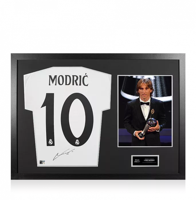 Luka Modric Official The Best FIFA Football Awards™ Back Signed and Framed Real Madrid CF 2024-25 Home Shirt: 2018 Winner