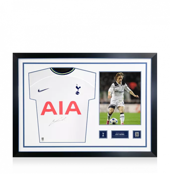 Luka Modric Official Tottenham Hotspur Signed and Framed 2022-23 Home Shirt
