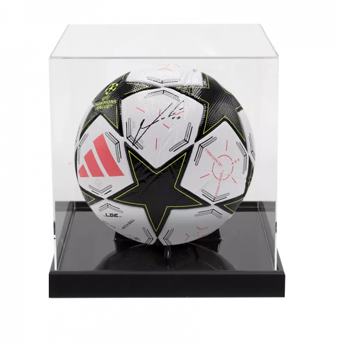 Luka Modric Signed 2024 UEFA Champions League Football In Acrylic Case