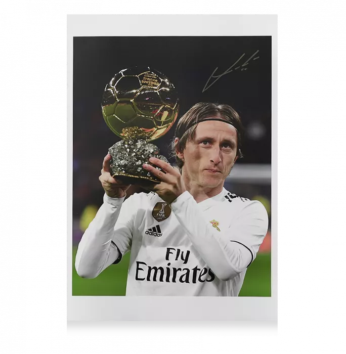 Luka Modric Signed Ballon D'Or Winner Photo In Black Wooden Frame